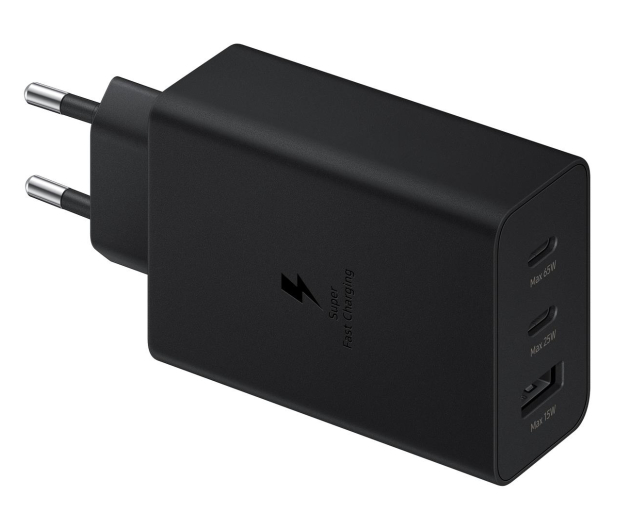SAMSUNG Ladowarka sieciowa 2xUSB-C 1xUSB 65W EP-TA6530 (bez kabla) czarna - 1048327 - zdjęcie